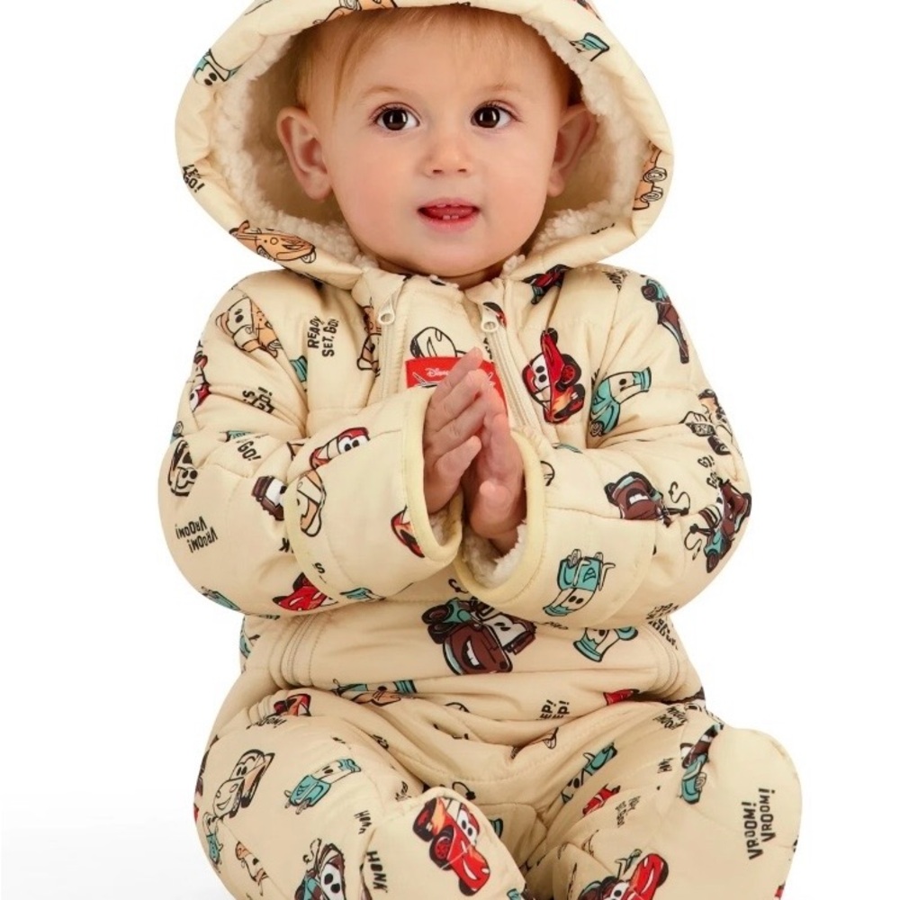 Disney Pixar Cars Character Baby Hooded Puffer Pram Suit, Sizes 0-3 Months